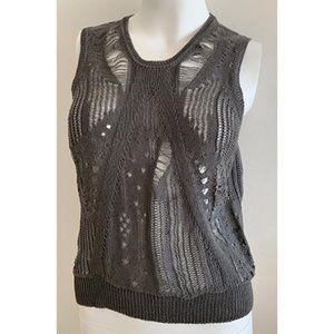 Marithe + Francois Girbaud Grey round knit cut out